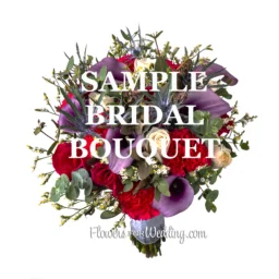 sample bridal bouquet charming purple pink white