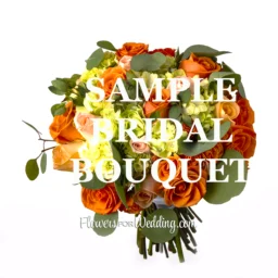 sample bridal bouquet radiant orange peach